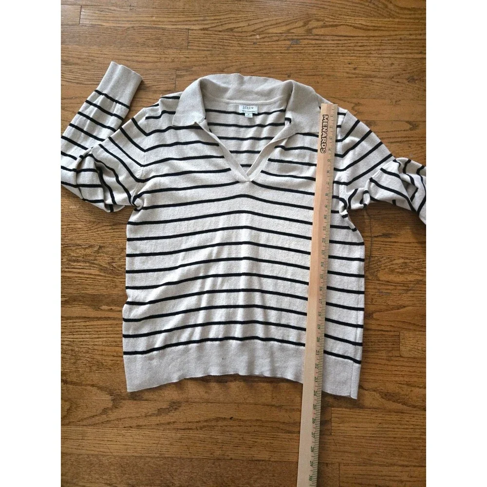 J Crew Womens Striped Rugby Long Sleeve Knit Sweater Size Medium
